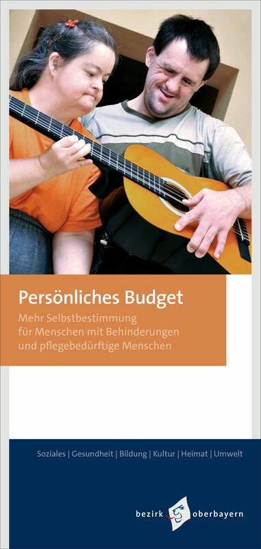 Cover des Flyers "Persnliches Budget":
Eine Frau und ein Mann spielen zusammen eine Gitarre.