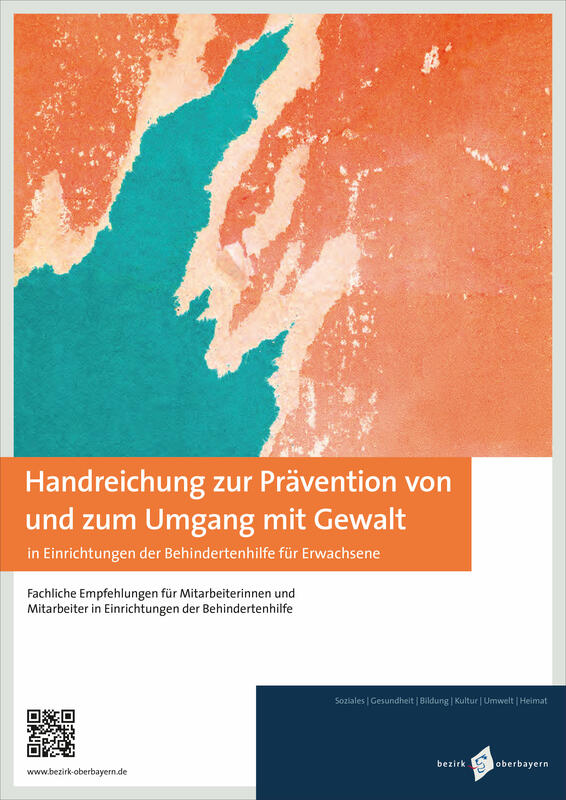 Cover der Broschre "Handreichung zur Prvention von und zum Umgang mit Gewalt": Eine Plakatwand mit einem abgerissenen grnen Plakat auf rotem Grund.